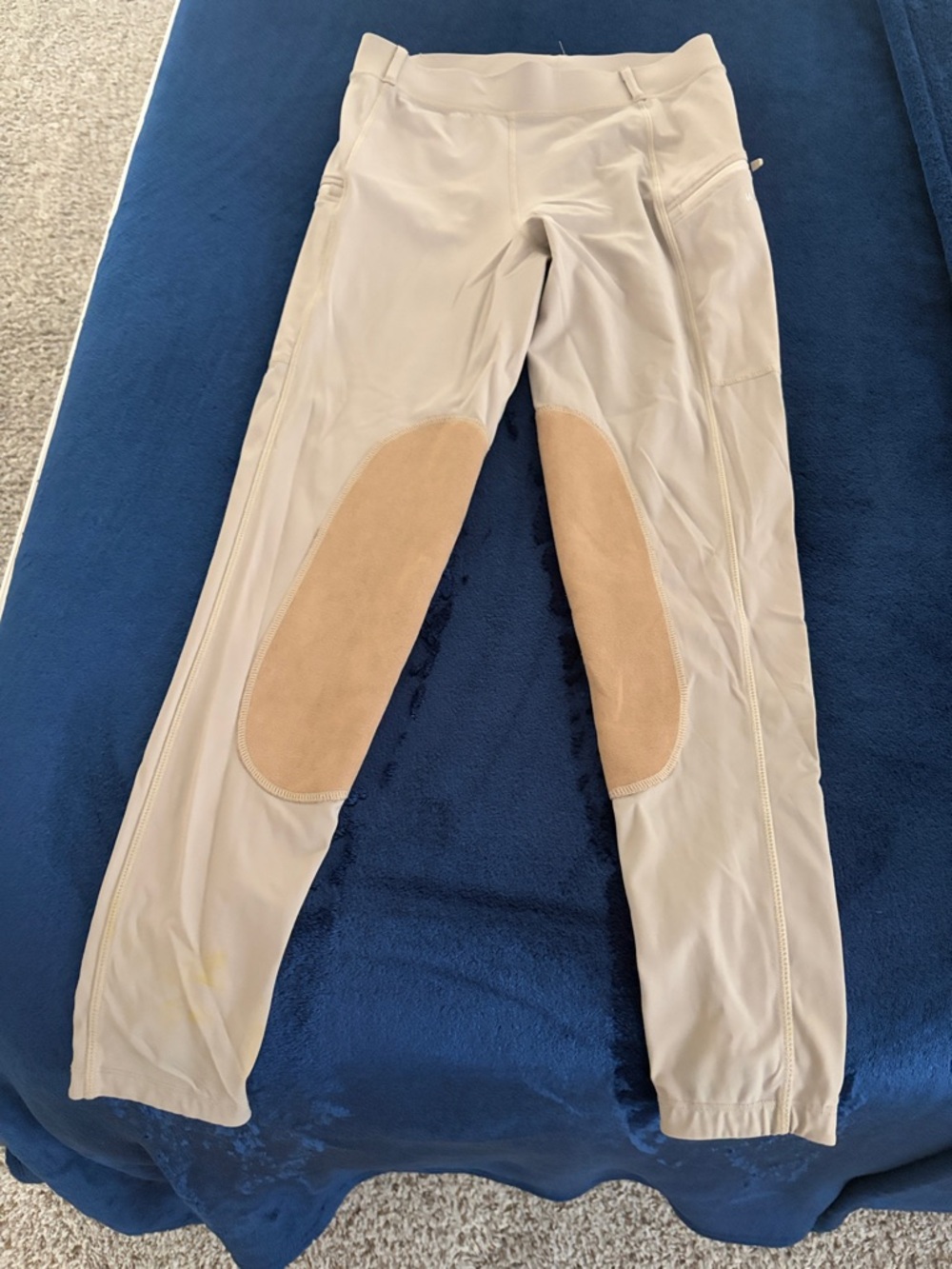 Children's Beige Riding Pants with Tan Knee Patches